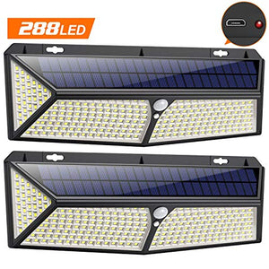 Luci Solari Esterno,【288LED-USB Ricaricabile】VOOE Lampade a led da...