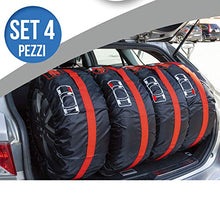 Carica l&#39;immagine nel visualizzatore di Gallery, BAKAJI Set 4pz Borsa Custodia Protezione Pneumatici Auto Cover Storage per...
