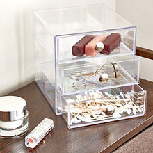 Carica l&#39;immagine nel visualizzatore di Gallery, iDesign Porta trucchi con 3 cassetti, Mini cassettiera per Trasparente