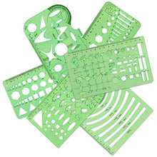 Carica l&#39;immagine nel visualizzatore di Gallery, Set di 6 Mascherina Geometrica Disegno Tecnico Flessibile ma Resistente...