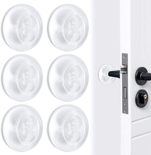 Jinhuaxin Fermaporta per porta Trasparente, 6 pezzi Gommini Trasparenti Adesivi Silicone per Proteggere il Muro, Gommini Adesivi tondi Porte per Cassetti Porte Finestre Pareti Ante