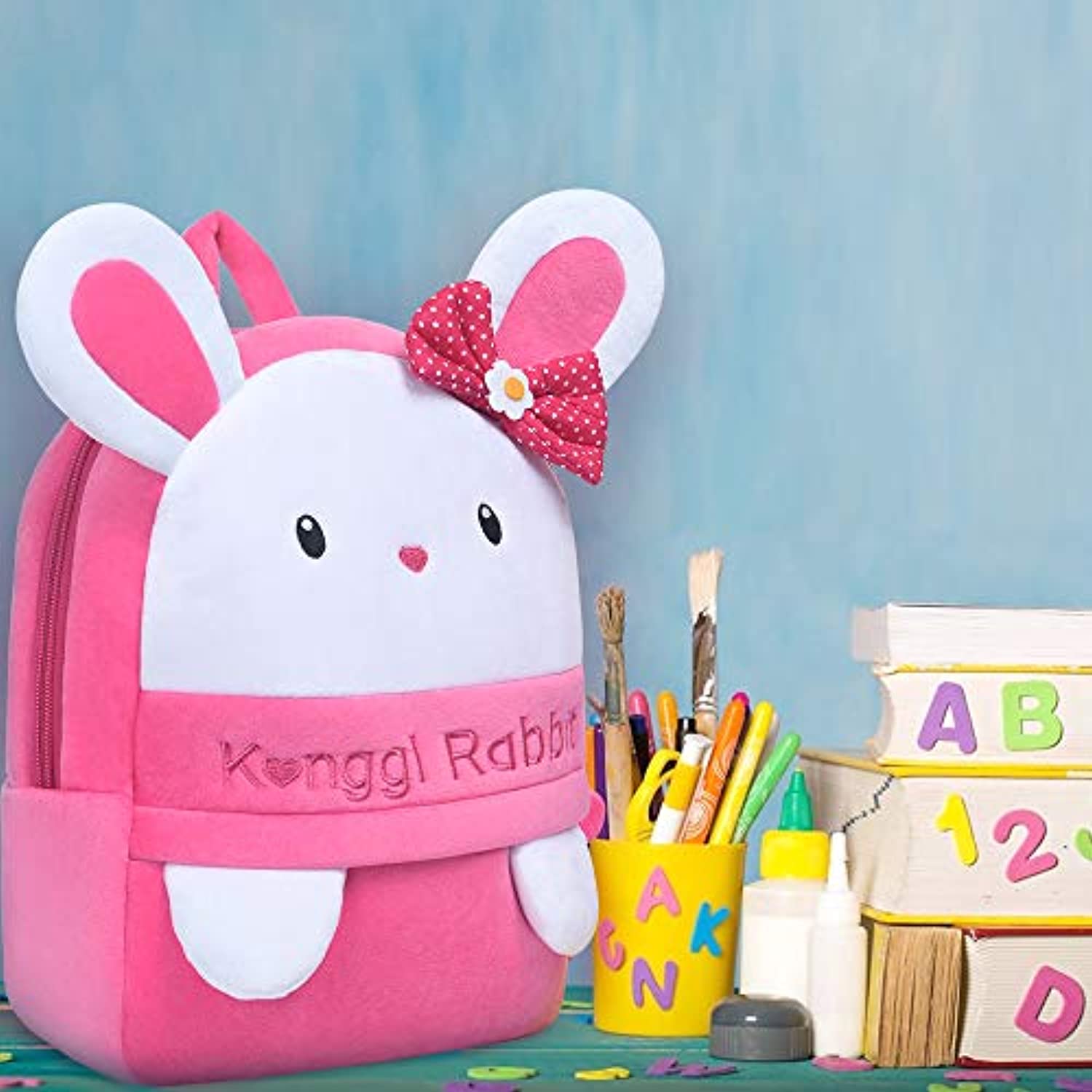 Zaino Scuola Per Bambini Con Coniglio Carino - 21x8x24cm, Lavabile, Per Asilo E Scuola Materna - Foto 4