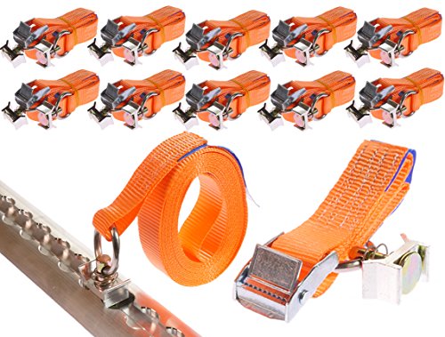 10 x 250 kg 5 m Cinghie con fibbia e occhiello per rotaia fresata di... - Ilgrandebazar