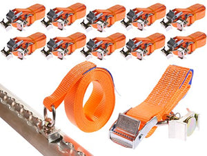 10 x 250 kg 5 m Cinghie con fibbia e occhiello per rotaia fresata di... - Ilgrandebazar