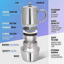 Carica l&#39;immagine nel visualizzatore di Gallery, VeoHome Caffettiera Induzione 6 Tazze 300 ml con Filtro Riduttore | 300 mL
