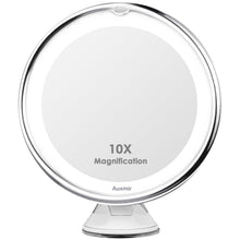 Carica l'immagine nel visualizzatore di Gallery, Auxmir Specchio Ingranditore 20X Specchio Trucco Illuminato LED Specchio a Ventosa 360° Girevole Portabile Luce Naturale Senza Fili Ideale per Casa e Viaggi