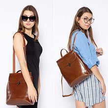 Carica l&#39;immagine nel visualizzatore di Gallery, Realer Vera Pelle Casuale Femminile Moda Zaino Zaini Borse per le Marrone