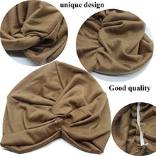 Carica l&#39;immagine nel visualizzatore di Gallery, BEIFON 2 Pezzi Turbante Chemioterapia Donna Copricapo Turbanti Marina+Cachi - Ilgrandebazar