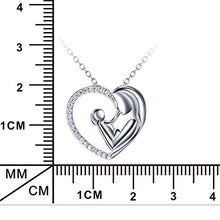 Carica l&#39;immagine nel visualizzatore di Gallery, Silver Mountain L&#39;amore della madre Cuore Collana Pendente con Catena 45cm