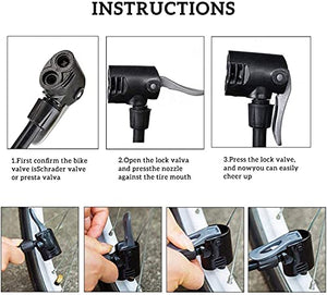 SZSHIMAO pompa da pavimento per tutte le valvole per biciclette, pompa d'aria 11 bar/160 psi, pompa per bicicletta pompa a sfera per tutte bicicletta Basket calcio