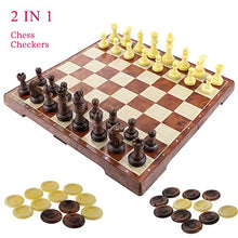 Carica l'immagine nel visualizzatore di Gallery, Fixget 2 in 1 Chess Set,12 "X12" Scacchiera Magnetica con Magnetici 2 In 1