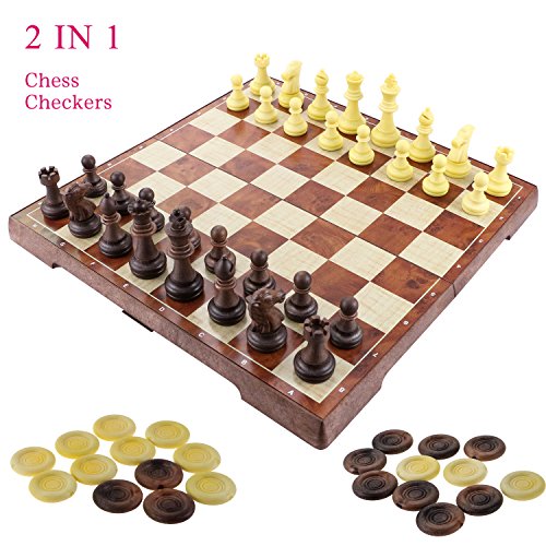Fixget 2 in 1 Chess Set,12 