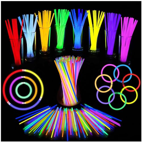 BBM Braccialetti Luminosi 100 Pezzi Braccialetti Starlight Fluorescenti in Colori Differenti ed Assortiti