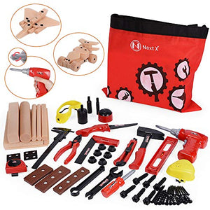 NextX Set di Attrezzi da Lavoro Giocattolo - Kit Strumenti Costruzione...