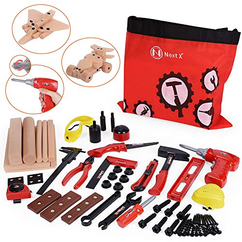 NextX Set di Attrezzi da Lavoro Giocattolo - Kit Strumenti Costruzione...