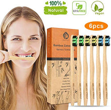 Carica l&#39;immagine nel visualizzatore di Gallery, Spazzolini di bambù,6 pz Spazzolino Bamboo,Riutilizzabili,Naturale e White02 - Ilgrandebazar