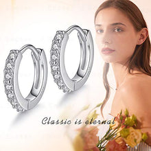 Carica l&#39;immagine nel visualizzatore di Gallery, J.Endéar Orecchini Donna, 925 Argento Cerchio di Zirconia Cubica... - Ilgrandebazar