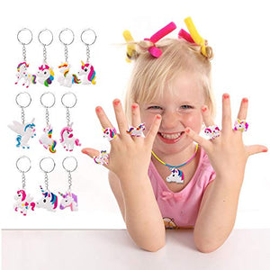 SPECOOL 32PCS Portachiavi Unicorno Bracciale, Anelli di Unicorno... - Ilgrandebazar