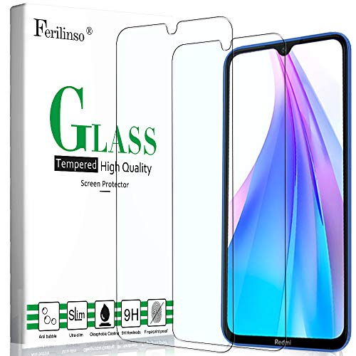 Ferilinso Vetro Temperato per Xiaomi Redmi Note 8T Pellicola Vetro,[2 2 pcs