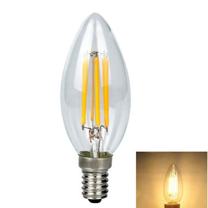 10-pezzi-Lampadina Filamento LED Candela - Casquillo E14 - Bianco caldo - Ilgrandebazar