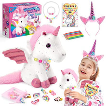 Carica l'immagine nel visualizzatore di Gallery, EUCOCO Peluche Unicorno Bambina Regalo, Regalo Bambina 3-7 Anni Giocattoli Unicorno Kit Pittura per Bambini 3-8 Anni Femmina Giochi Gioco di Ruolo Bambini 3-7 Anni Regalo Ragazza Braccialetto