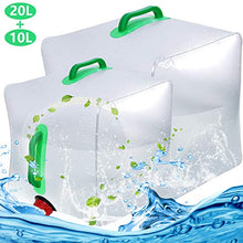Carica l'immagine nel visualizzatore di Gallery, BESTZY 10L + 20l Sacchetto di Acqua Pieghevole Trasparente Contenitore...