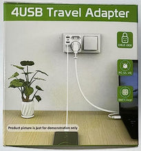Carica l&#39;immagine nel visualizzatore di Gallery, Adattatore Presa Inglese, Redagod Adattatore Spina Inglese,a Spina Italiana con 3 USB e 1 USB C(3.4A,17W) Adattatore UK con 2 Prese per Gran Bretagna/Qatar/Irlanda/Gambia,Presa Inglese 3250W