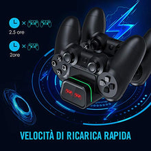 Carica l&#39;immagine nel visualizzatore di Gallery, Caricatore Controller PS4, VicTsing Base di Ricarica Doppio per Joystick Nero