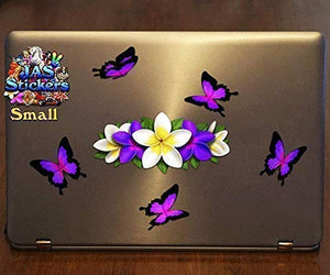 Fiore Viola Frangipani Plumeria Piccolo Grappolo + farfalla adesivo... - Ilgrandebazar