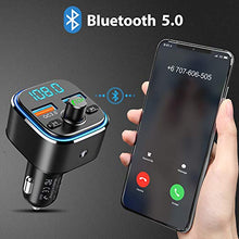 Carica l&#39;immagine nel visualizzatore di Gallery, Nulaxy Trasmettitore FM Bluetooth V5.0-7 LED Controluce Wireless Nero