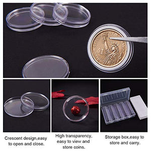 PandaHall 1 Scatola 100 pz 30mm Chiaro Caso Capsule Coin e 5 30mm, - Ilgrandebazar