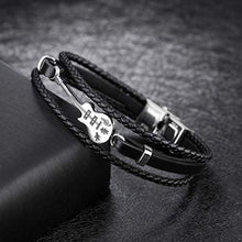 Carica l&#39;immagine nel visualizzatore di Gallery, Jlbuay Bracciale da Uomo acciaio inossidabile vero cuoio bracciale... - Ilgrandebazar