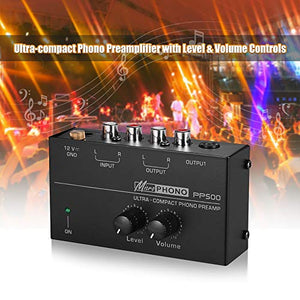 Muslady Phono Preamplificatore Ultra-compatta con Controlli di Livello e...