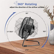 Carica l&#39;immagine nel visualizzatore di Gallery, EasyAcc Ventilatore USB, 6 Pollici Mini da Tavolo 6 Pollici, Nero