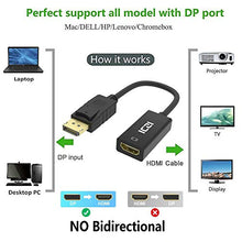 Carica l&#39;immagine nel visualizzatore di Gallery, ICZI Adattatore DisplayPort a HDMI 1080P, Cavo DP Maschio su Femmina,...