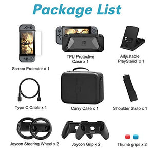 HEYSTOP Kit Accessori 12 in 1 per Nintendo Switch, Include Custodia 12 1