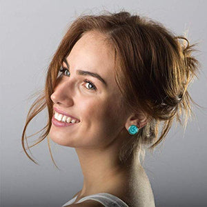 Orecchini a Clip Semplici color Blu Chiaro per una Lady