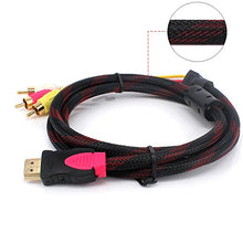 Carica l'immagine nel visualizzatore di Gallery, Yilan, cavo in fibra di nylon intrecciato da 1,5 m, HDMI maschio a RCA...