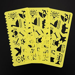 Set di Stencil Stampini da Disegno in Plastica per Bambini, 74 Forme, 24... - Ilgrandebazar