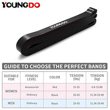 Carica l'immagine nel visualizzatore di Gallery, YOUNGDO Bande Elastiche Fitness, Fascia Elastica Palestra, Fasce Nero