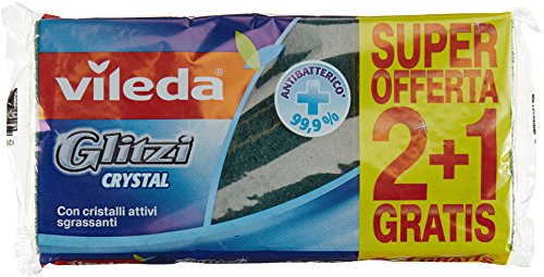 Vileda Glitzi Crystal Spugna da Cucina, Confezione 3 Pezzi - Ilgrandebazar