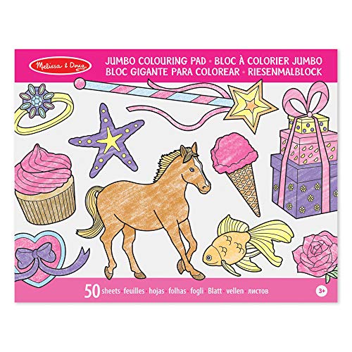 Melissa & Doug- Jumbo 50 Libro da Colorare Multi-Tematico G igante, Rosa - Ilgrandebazar