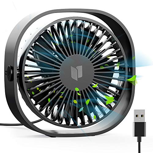 RATEL USB Ventilatore da Scrivania, 12,5 cm Mini Tavolo Nero
