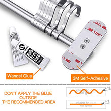 Carica l&#39;immagine nel visualizzatore di Gallery, Wangel Porta Utensili da Cucina con 7 Gancio, Portasciugamani, Colla Argento - Ilgrandebazar