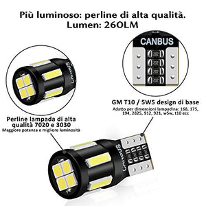 Anpro 2020 Lampadina a T10 LED per Auto - W5W Led 6000K Luce Bianca Super...