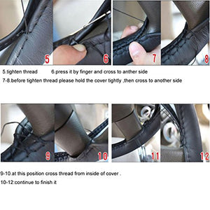 ZATOOTO Coprivolante Auto Pelle - da Cucire Universale, Nero - Ilgrandebazar