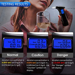 TABIGER Etilometro Portatile, Alcool Test Digitale Indossabile Schermo LCD...