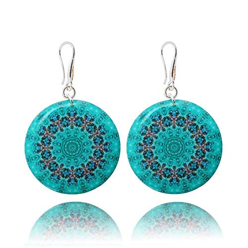 Orecchini Blu Chiaro Mandala da Donna per Resort
