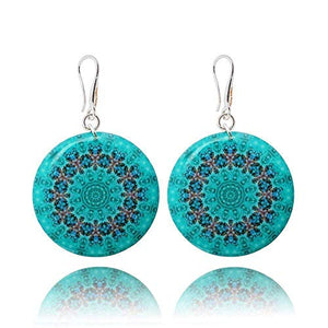 Orecchini Blu Chiaro Mandala da Donna per Resort