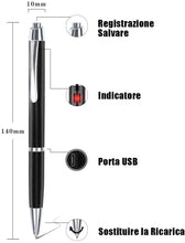 Carica l'immagine nel visualizzatore di Gallery, 16 GB Penna Registratore Vocale Portatile con 192 ORE di Registrazione, Attivazione Vocale di Registratore Vocale Spia per Meetings, Lezioni, Conferenze, Interviste, USB, MP3